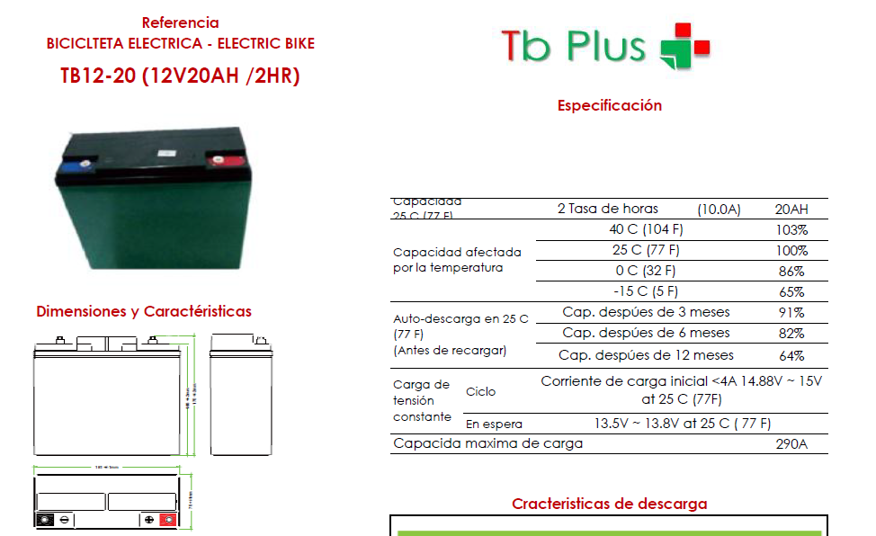 Batería 12v 20Ah - Motos Eléctricas